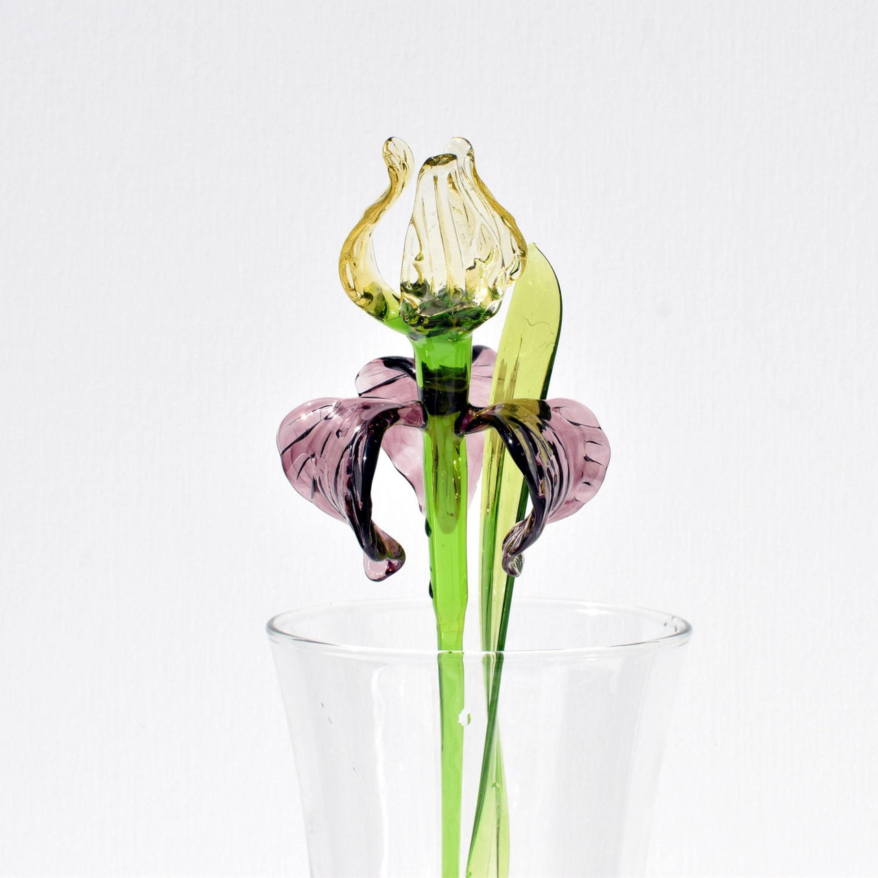 Glass Iris Flower, Purple Glass Flowers, Bearded Iris Gift, February Birth Flower Gift, Glass Birth Month Flower, Forever Flowers Glass Art