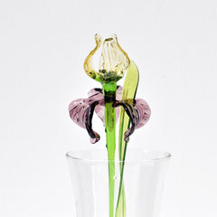 Glass Iris Flower, Purple Glass Flowers, Bearded Iris Gift, February Birth Flower Gift, Glass Birth Month Flower, Forever Flowers Glass Art