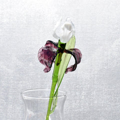 Glass Iris Flower, Purple Glass Flowers, Glass Birth Month Flower, February Birth Flower Gift, Forever Flowers, February Birthday Iris Gift