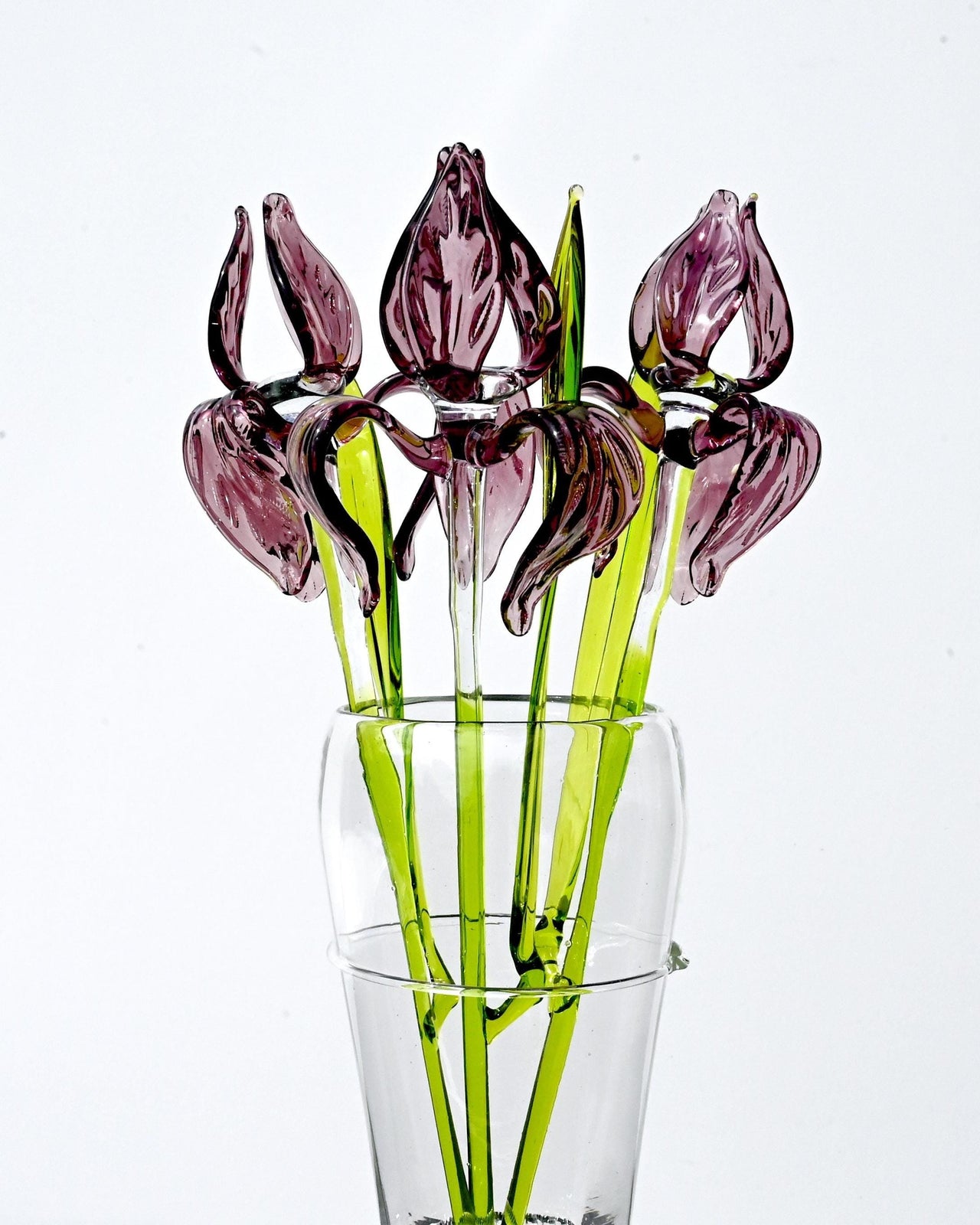 Glass Iris Flower, Glass Birth Month Flower, Purple Glass Flowers, February Birth Flower Gift Iris Glass, Forever Flowers, February Birthday
