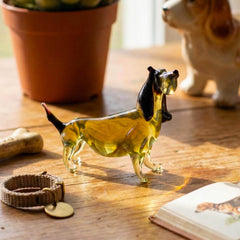 Basset Hound Dog, Bassett Hound Gifts, Glass Animals, Miniature Glass Animals, Hound Dog Figurine, Puppy, Glass Dog Art, Dog Memorial Gift
