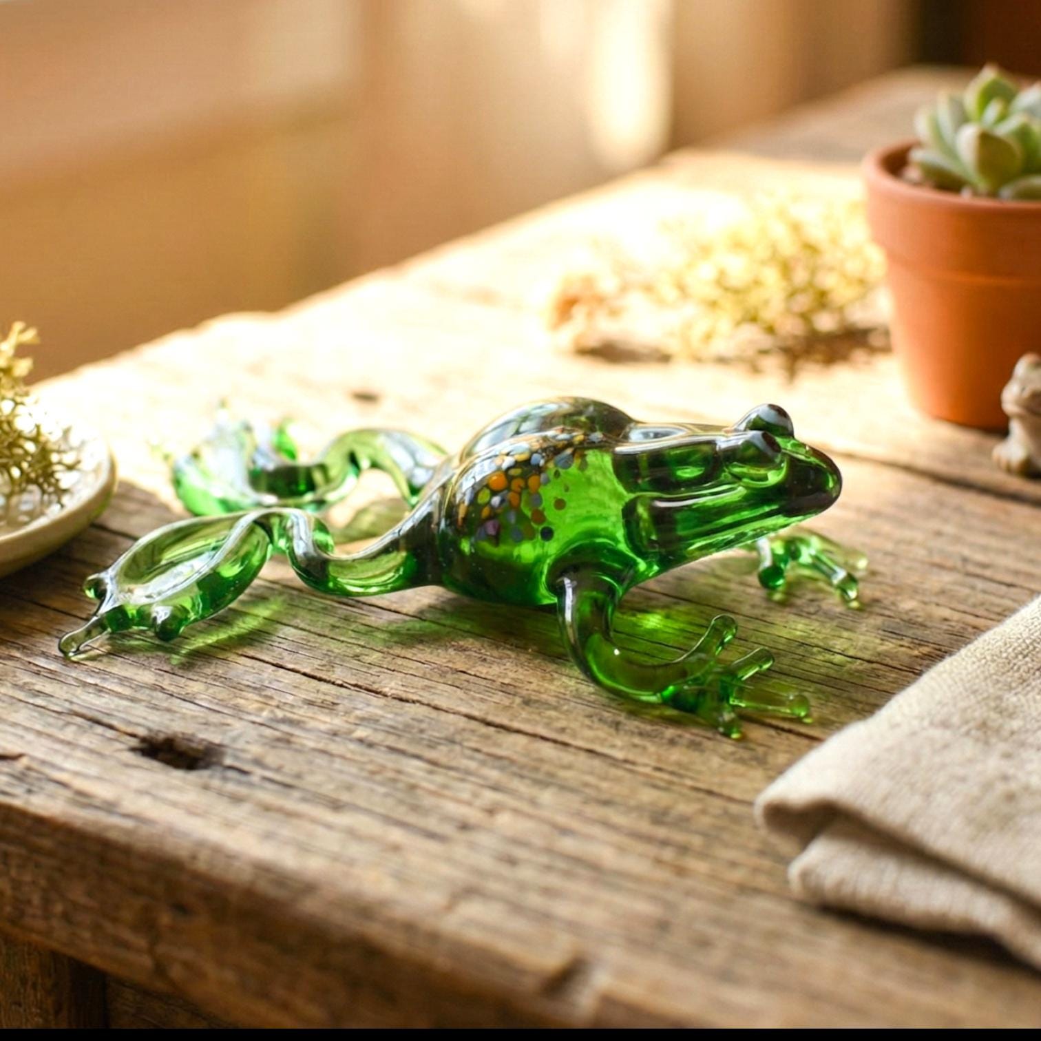 Glass Figurines, Glass Animals, Frog Gifts, Glass Frog, Glass Animal Figurines, Frog Figurines, Glass Sculptures, Lampwork Glass, Cute Frog