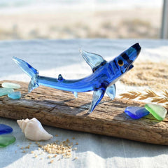Shark Gifts, Shark Decor, Tiny Glass Animals, Shark, Glass Fish, Mini Glass Animals, Shark Art, Glass Animals, Blown Glass Fish