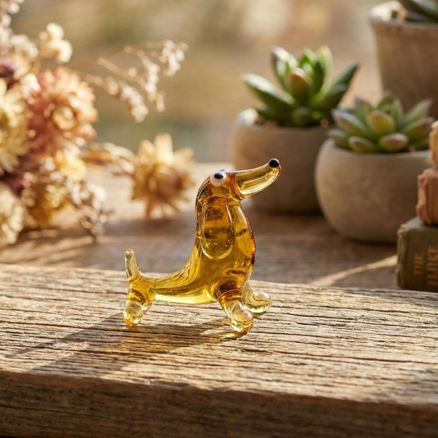 Dachshund Gifts, Dachshund Art, Tiny Glass Animals, Miniature Glass Animals, Mini Doxie Dog Figurine, Glass Dog Memorial Gift