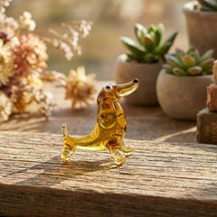 Dachshund Gifts, Dachshund Art, Tiny Glass Animals, Miniature Glass Animals, Mini Doxie Dog Figurine, Glass Dog Memorial Gift