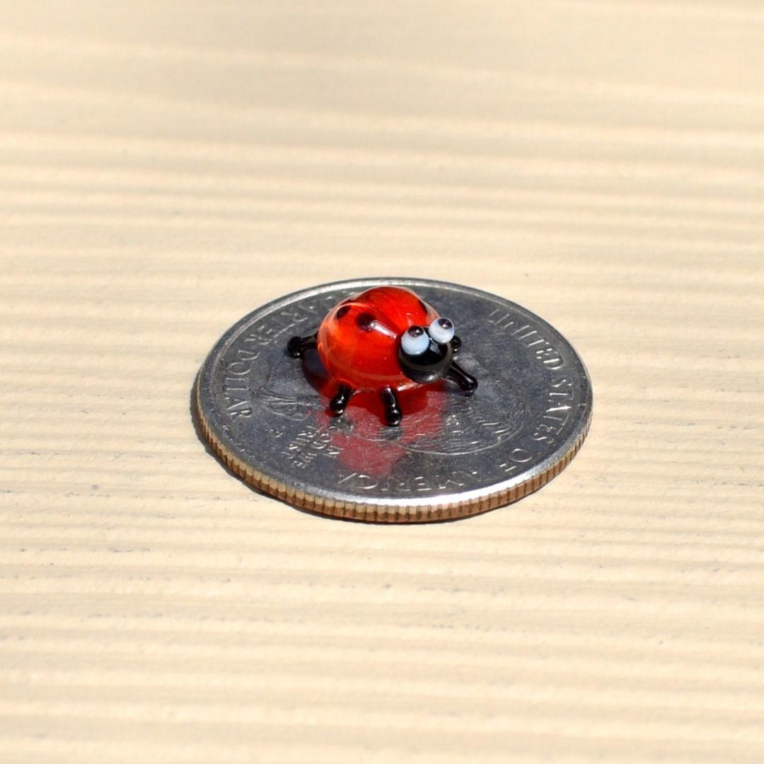 Ladybug Gifts, Tiny Glass Animals, Ladybug Charm, Glass Animals, Mini Glass Animals, Ladybug Decor, Blown Glass Animals, Miniature, Red