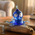 Blown Glass Octopus Figurine, Octopus Gift, Octopus Sculpture, Tiny Glass Animals, Mini Glass Animals, Octopus Decor, Blue Glass Octopus Art