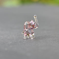 Elephant Gifts for Women, Baby Elephant, Pink Glass Elephant, Tiny Glass Animals, Glass Animals, Elephant Decor, Mini Glass Animals, Art