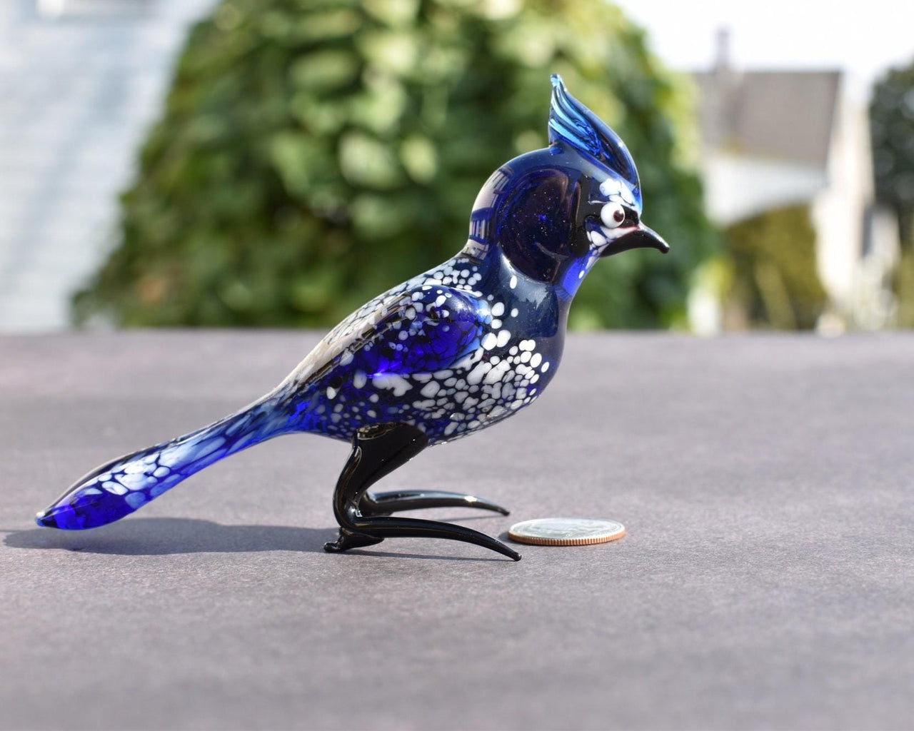 Blue Jays, Blue Bird, Glass Bird Figurine, Bird Sculpture, Bird Decor, Bird Lover Gifts, Glass Bird, Bird Figurine, Bird Art, Bird Gifts