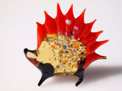 Hand Blown Glass Hedgehog: Whimsical Flamework Sculpture