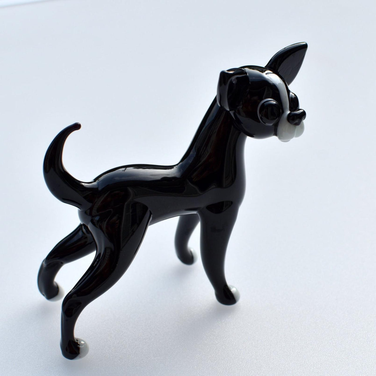 Chihuahua Figurine, Chihuahua Gifts, Black Chihuahua, Dog Memorial Gift, Chihuahua Art, Blown Glass Animals, Chihuahua Statue, Glass Dog