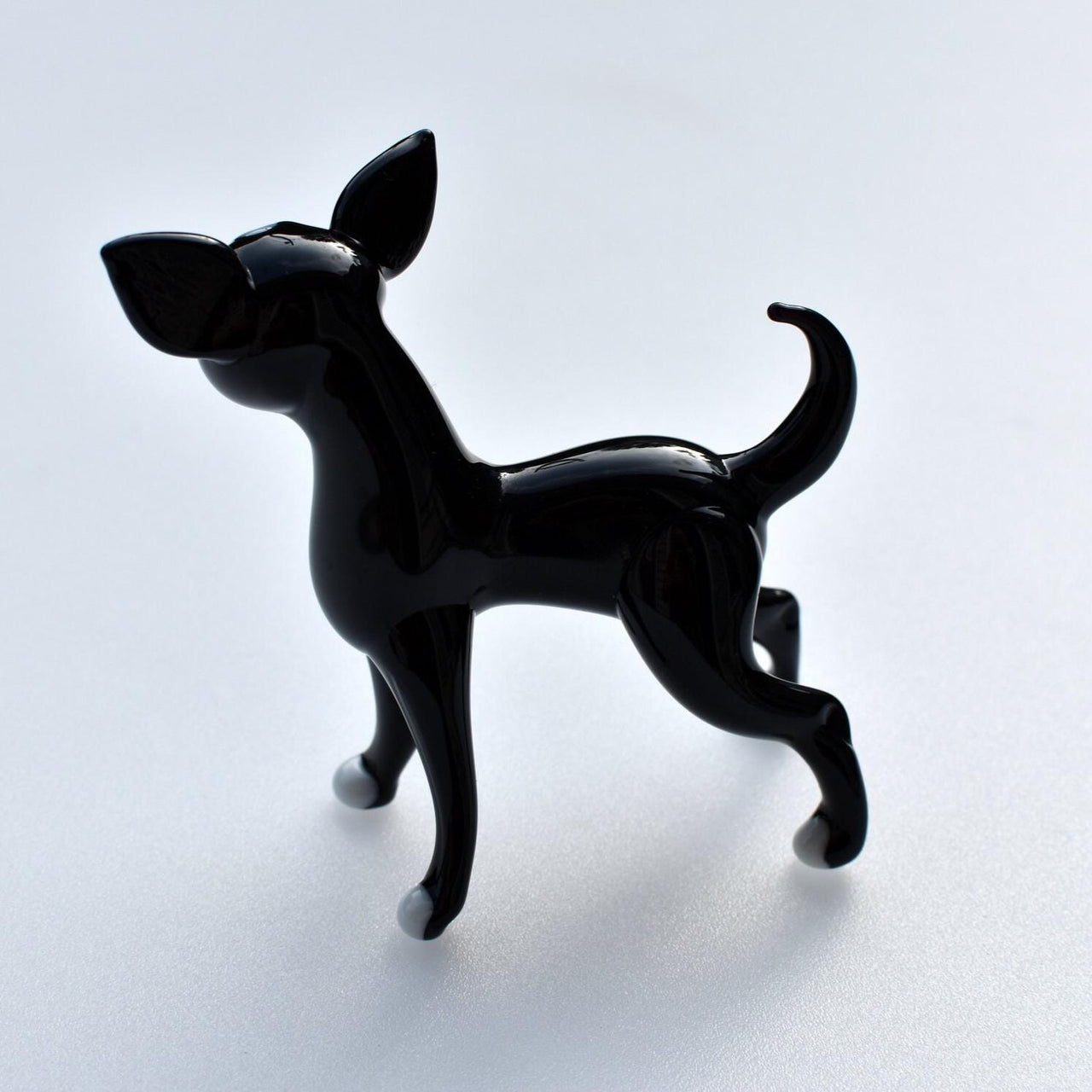 Chihuahua Figurine, Chihuahua Gifts, Black Chihuahua, Dog Memorial Gift, Chihuahua Art, Blown Glass Animals, Chihuahua Statue, Glass Dog