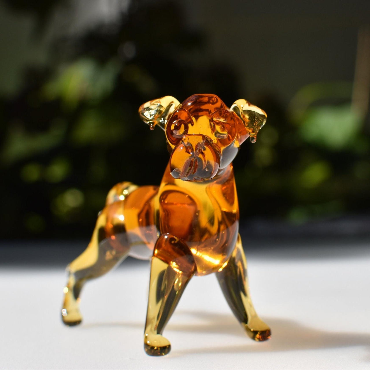 Pitbull Figurine, Dog Memorial Gift for Pitbull Mom, Blown Glass Animals, Pitbull Art & Decor, Unique Pitbull Gifts, Glass Dog Gift