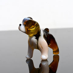 Glass English Bulldog, Dog Memorial Gift, English Bulldog Gifts, White & Amber Glass Dog, Blown Glass Animals, Bulldog Decor, Dog Figurine