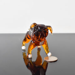 English Bulldog Figurine, Dog Memorial Gift, English Bulldog Gifts, Red & White Glass Dog, Blown Glass Animals, Bulldog Art Decor