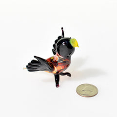 Orange Bird, Glass Bird Sculpture, Blown Glass Parrot Figurine, Gift for Bird Lovers, Parrot Statue, Bird Lover Gifts, Parrot Decor Art