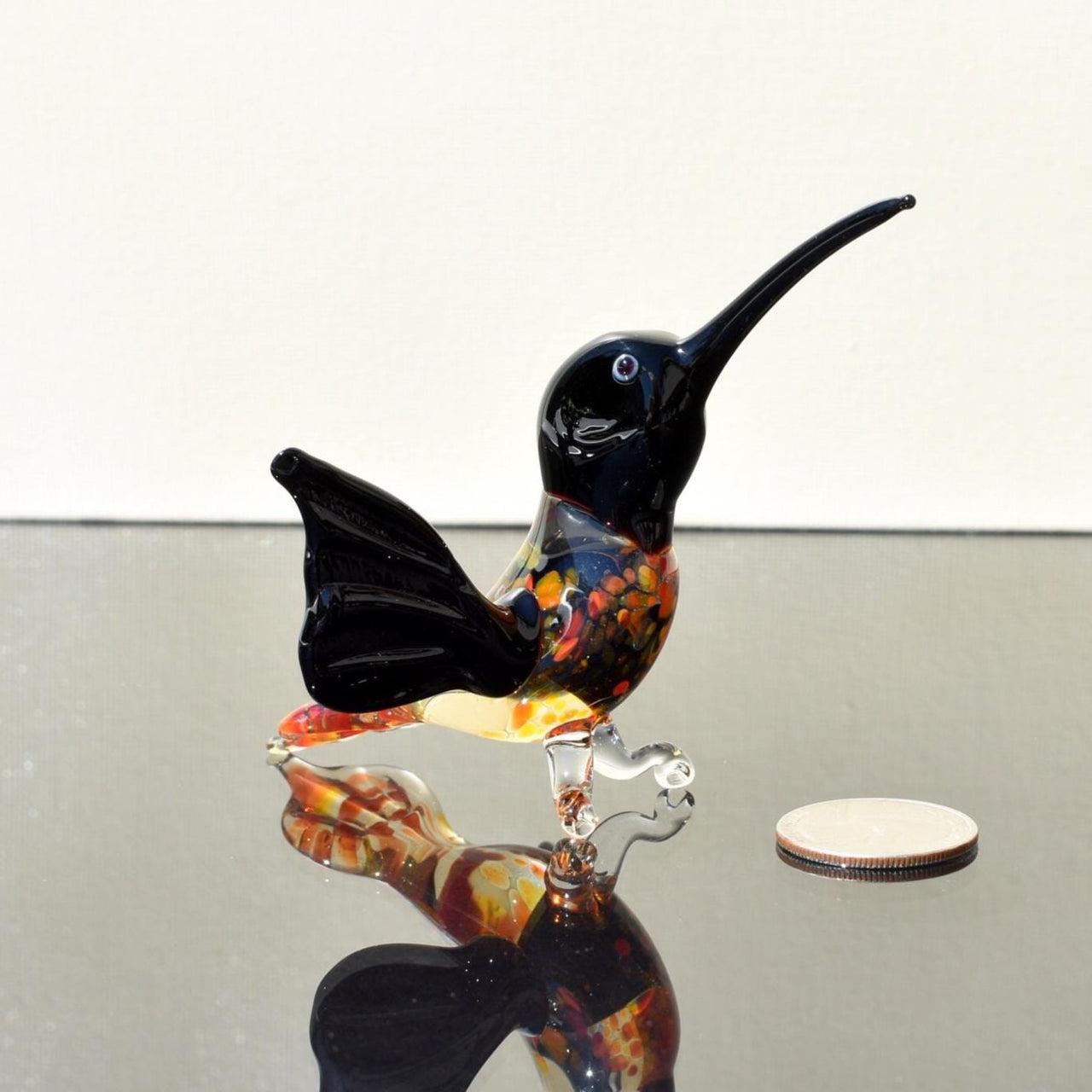 Hummingbird Statue, Humming Bird, Blown Glass Hummingbird Figurine, Hummingbird Art, Gift for Bird Lovers, Hummingbird Gifts, Gift for Mom