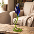 Glass Flower Sculpture, Glass Birth Month Flower with Stem - Glass Sculpture - Blown Glass Tulip - Whimsical Decor & Mothers Gift for Her
