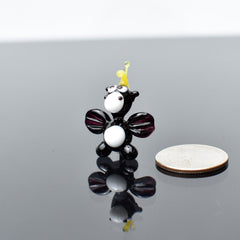 Dragon Miniature, Dragon Gifts, Fantasy Miniatures, Tiny Glass Animals, Black Glass Dragon, Mini Glass Animals, Dragon Statue, Decor, Art
