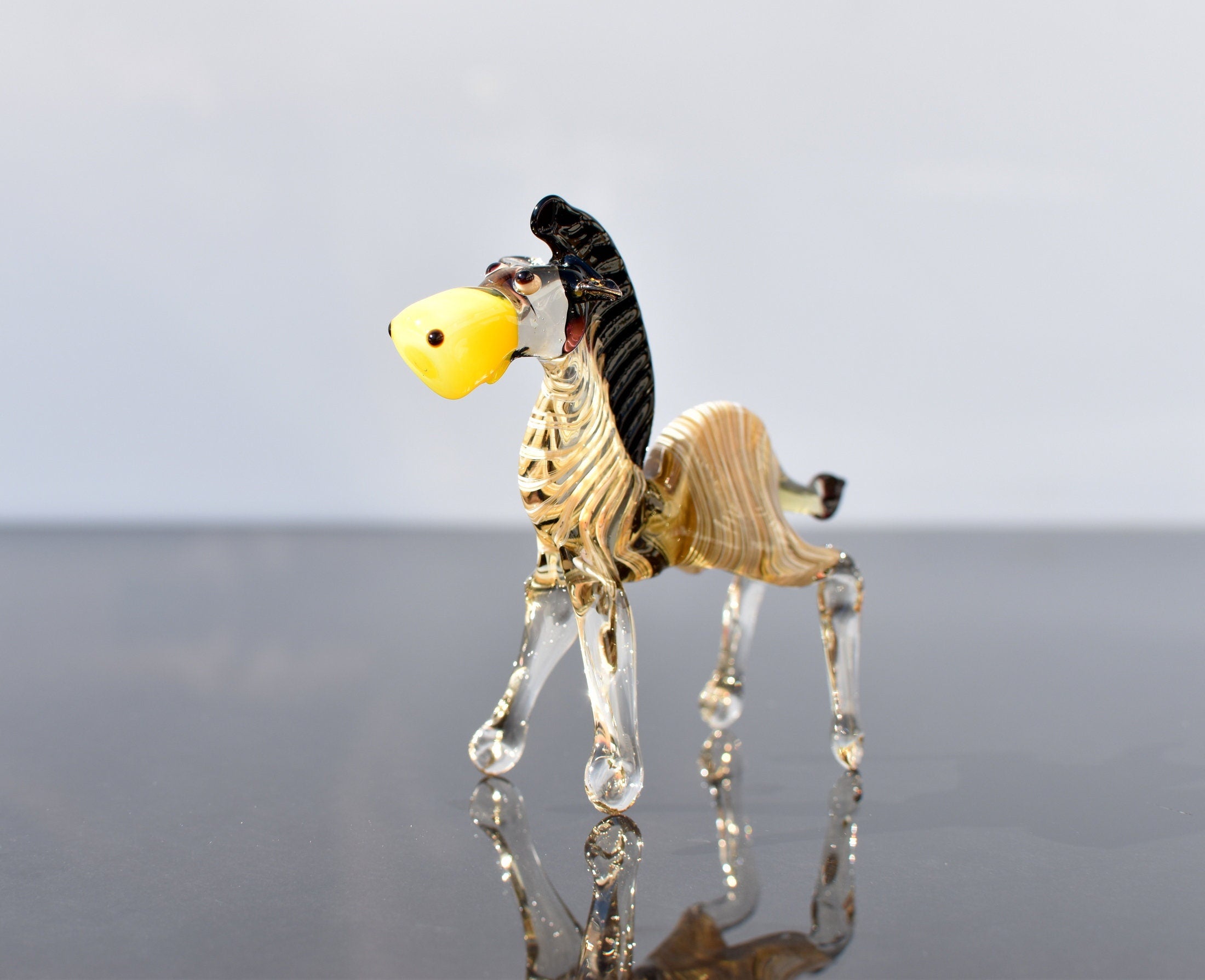 Zebra, Safari Animals, Glass Sculpture, Zebra Decor, Zebra Art, Glass Animals, Blown Glass Animals, Glass Figures, Safari Gift, Art