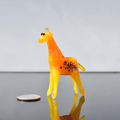 Glass Animals, Mini Glass Animals, Giraffe Gifts, Orange Giraffe Figurine, Glass Giraffe, Safari Animals, Blown Glass, Spotted, Art