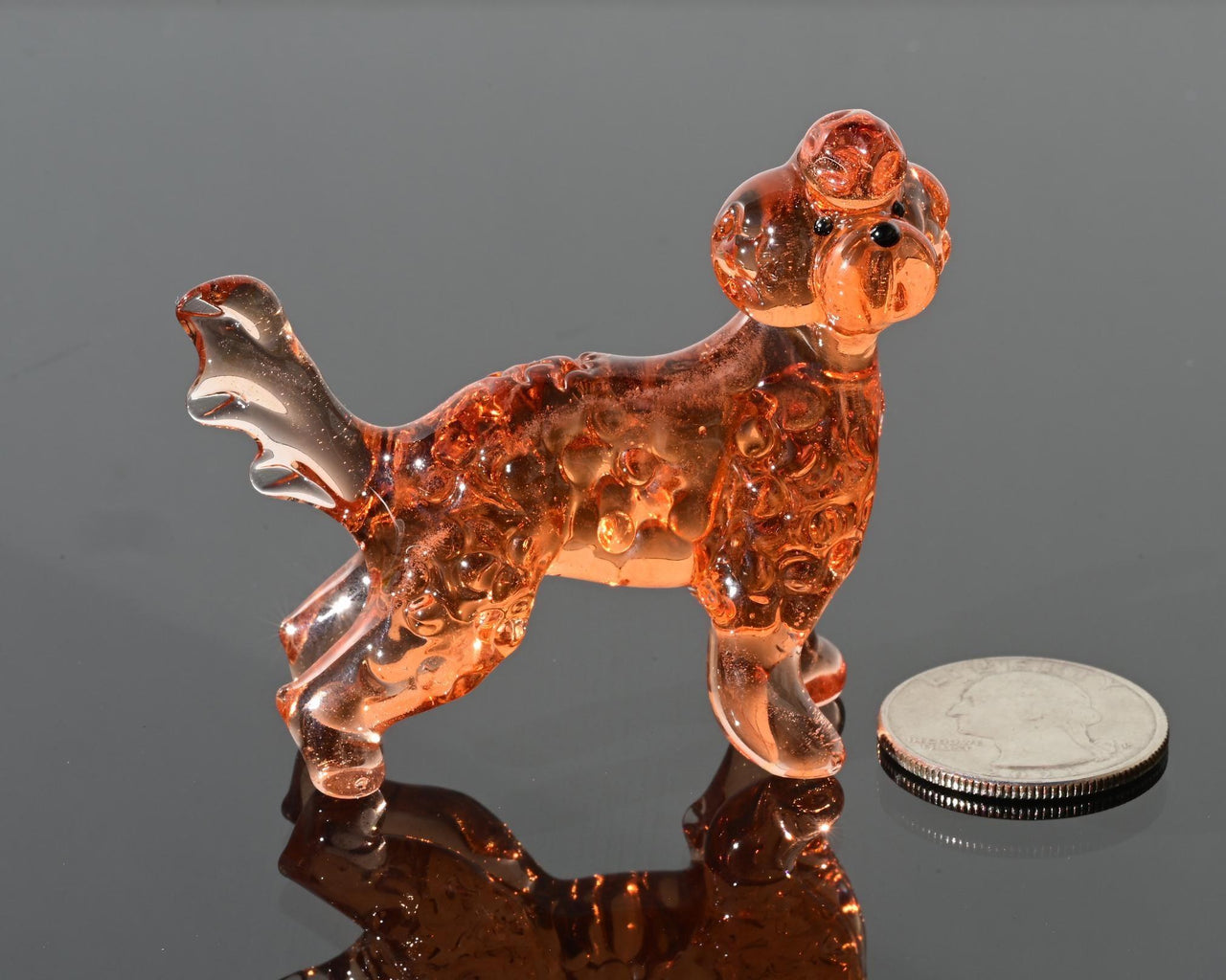 Amber Glass Golden Doodle Figurine, Labradoodle Gifts, Dog Memorial Gift, Doodle Mom, Poodle, Cockapoo Art, Blown Glass Animals, Glass Dog