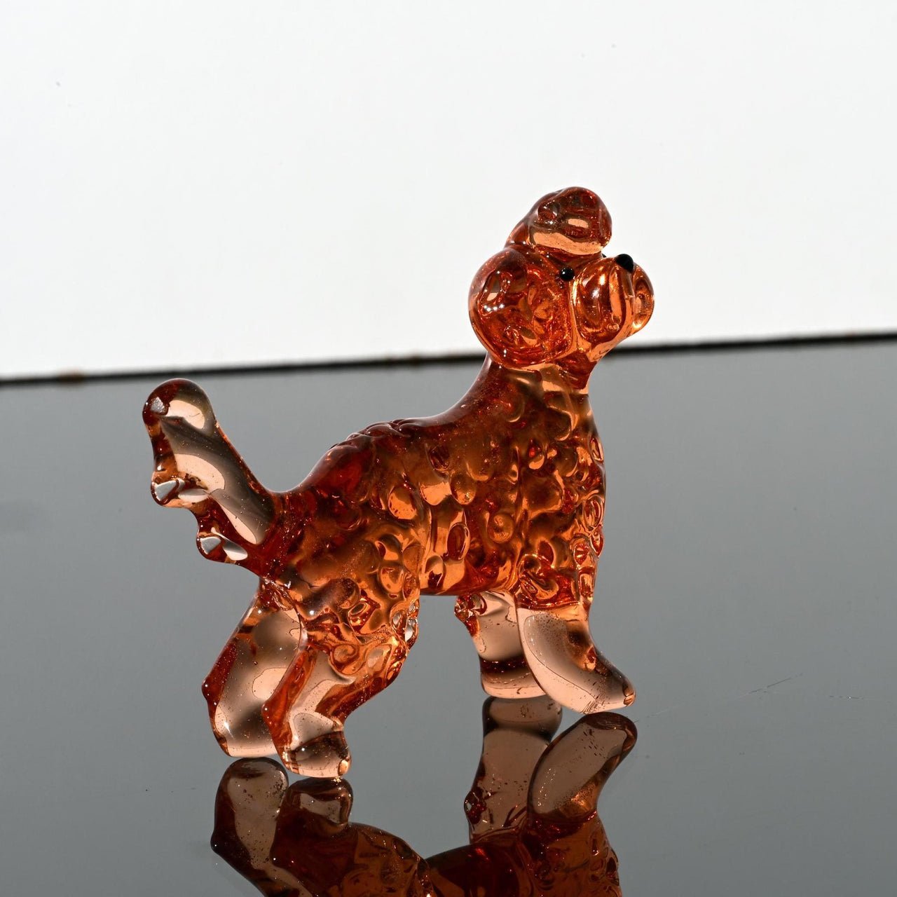 Amber Glass Golden Doodle Figurine, Labradoodle Gifts, Dog Memorial Gift, Doodle Mom, Poodle, Cockapoo Art, Blown Glass Animals, Glass Dog