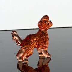 Amber Glass Golden Doodle Figurine, Labradoodle Gifts, Dog Memorial Gift, Doodle Mom, Poodle, Cockapoo Art, Blown Glass Animals, Glass Dog
