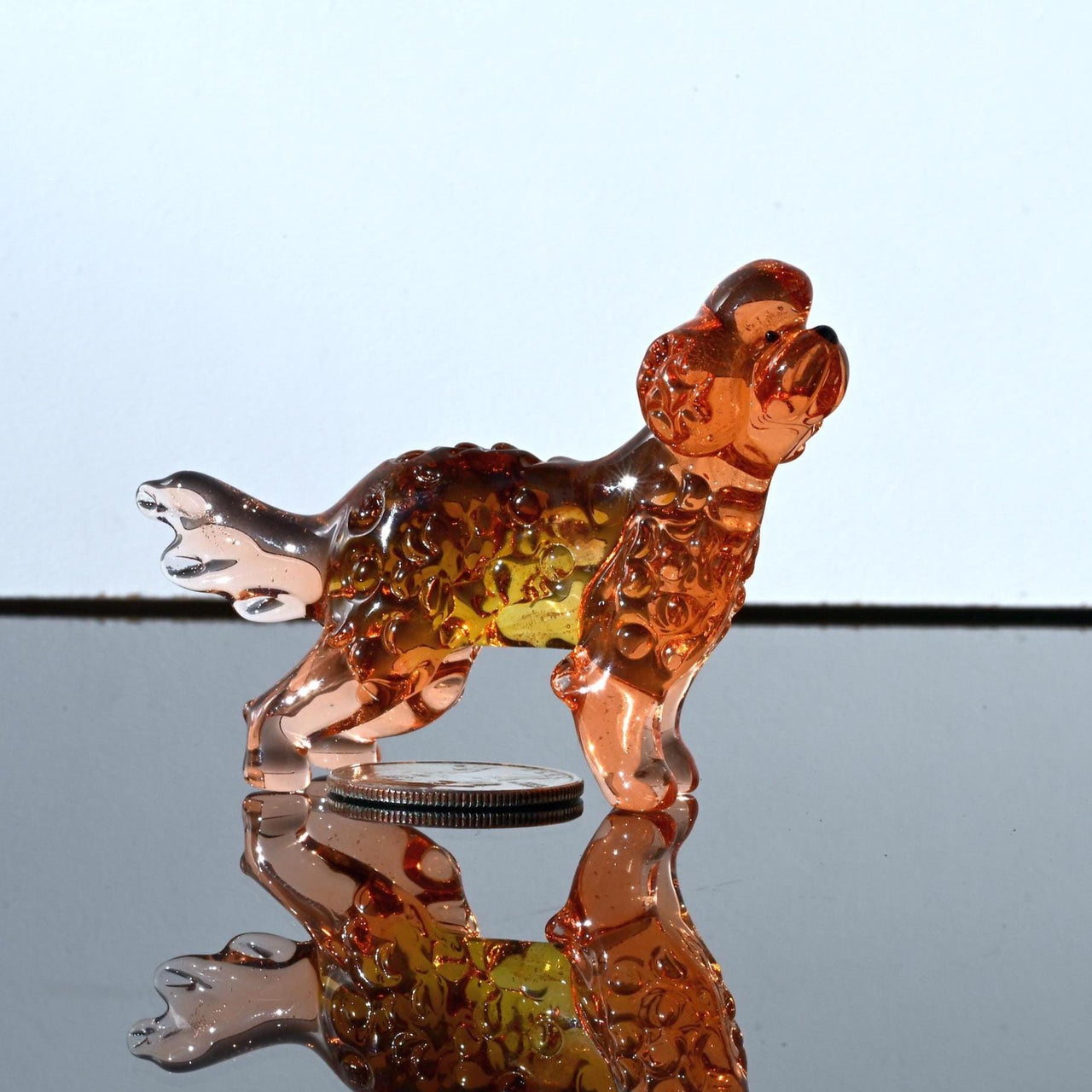Amber Glass Golden Doodle Gifts, Labradoodle Decor, Poodle Figurine, Dog Memorial Gift, Glass Dog Art, Blown Glass Animals, Doodle Mom