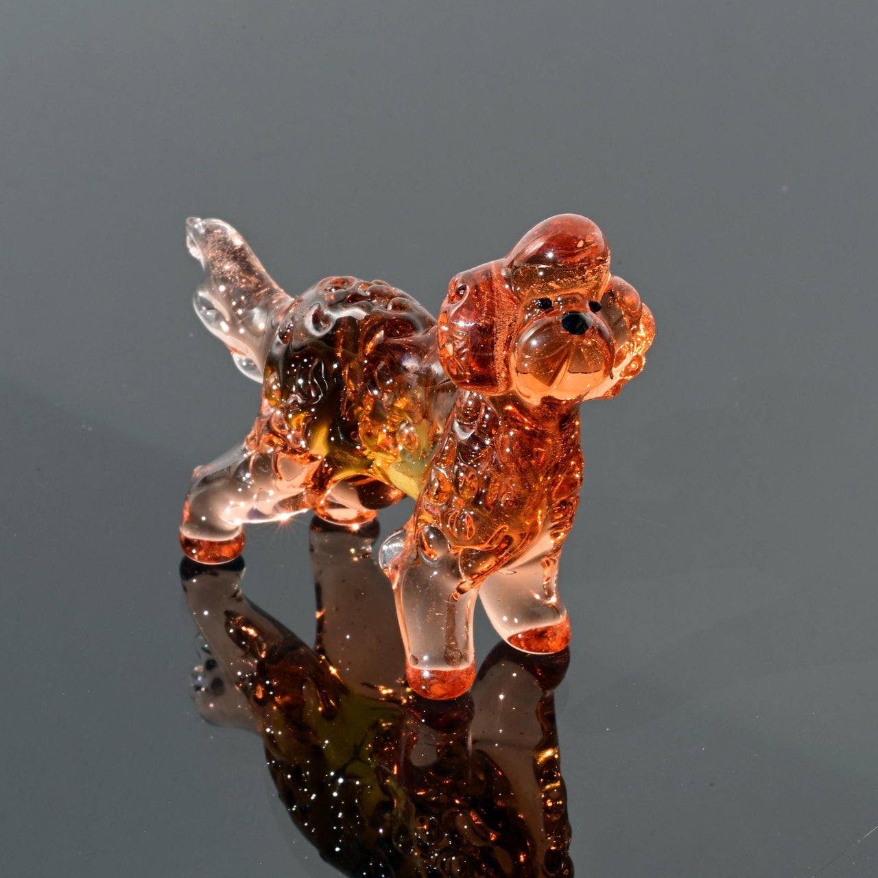 Amber Glass Golden Doodle Gifts, Labradoodle Decor, Poodle Figurine, Dog Memorial Gift, Glass Dog Art, Blown Glass Animals, Doodle Mom