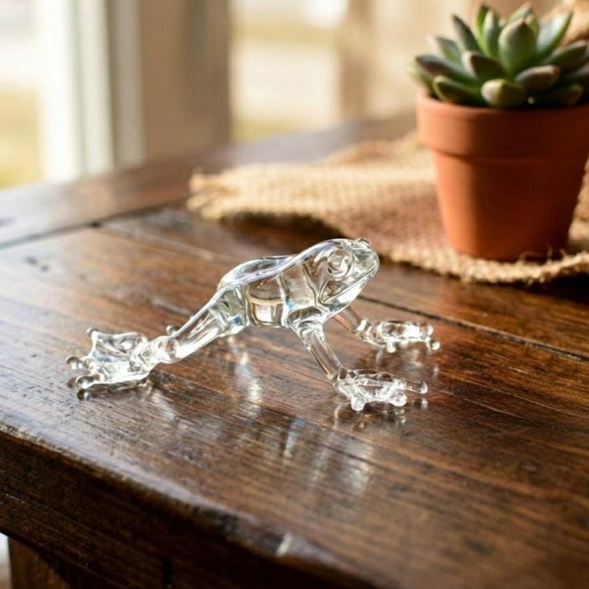 Frog Gifts, Cute Frog, Tiny Glass Animals, Miniature Glass Animals, Glass Animals, Glass Frog, Mini Frog, Lampwork Glass, Frog Figurines