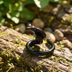 Glass Snake Decor, Tiny Glass Animals, Black Cobra, Year of the Snake, Snake Charm, Miniature Glass Animals, Snake Art Gift