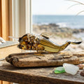 Hand Blown Glass Narwhal Figurine – Handmade Sea Animal Sculpture, Ocean & Beach Decor, Unique Desk Gift