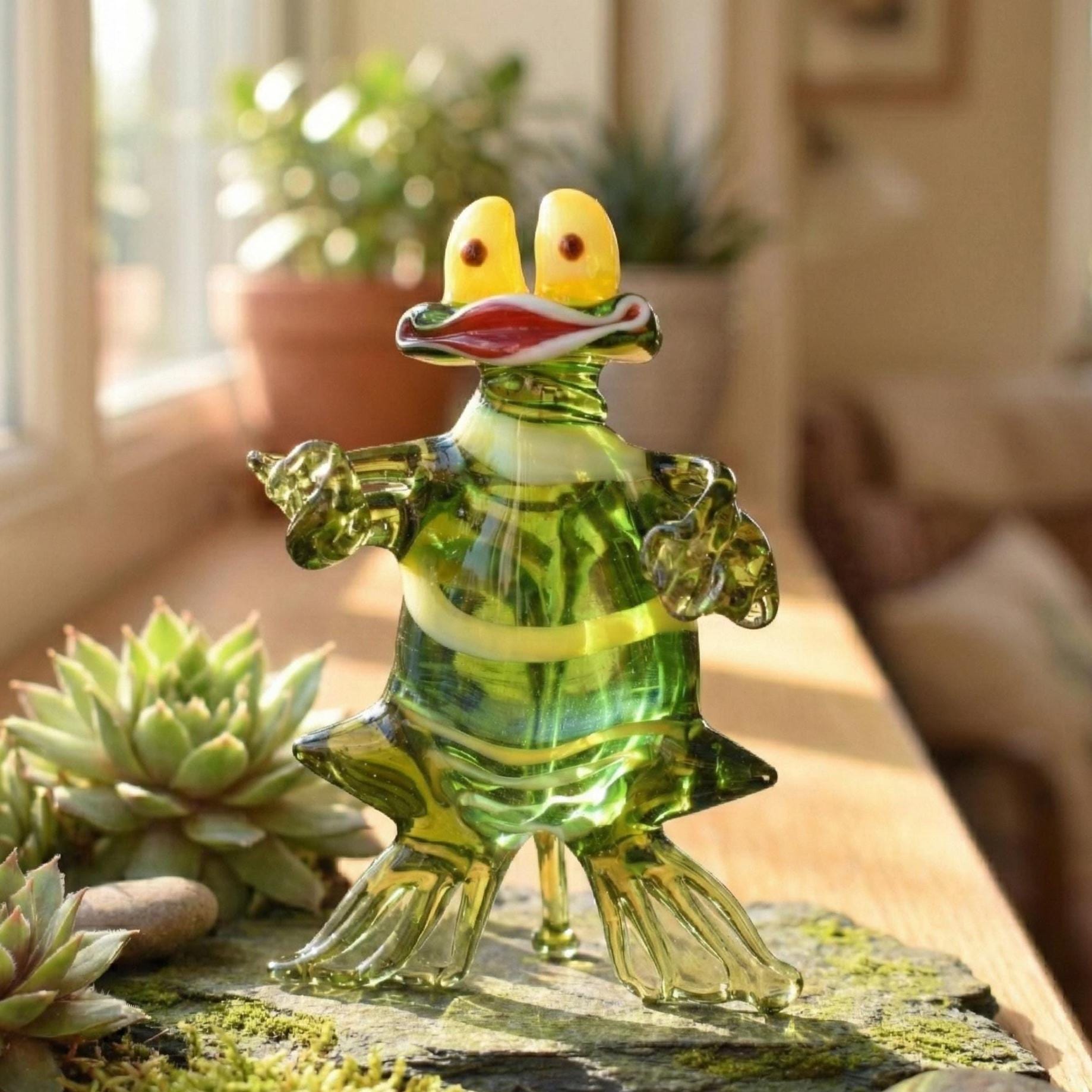 Frog Gifts, Cute Frog, Glass Sculptures, Glass Animal Figurines, Glass Frog, Blown Glass Frog, Frog Figurines, Glass Animals, Frog Glass