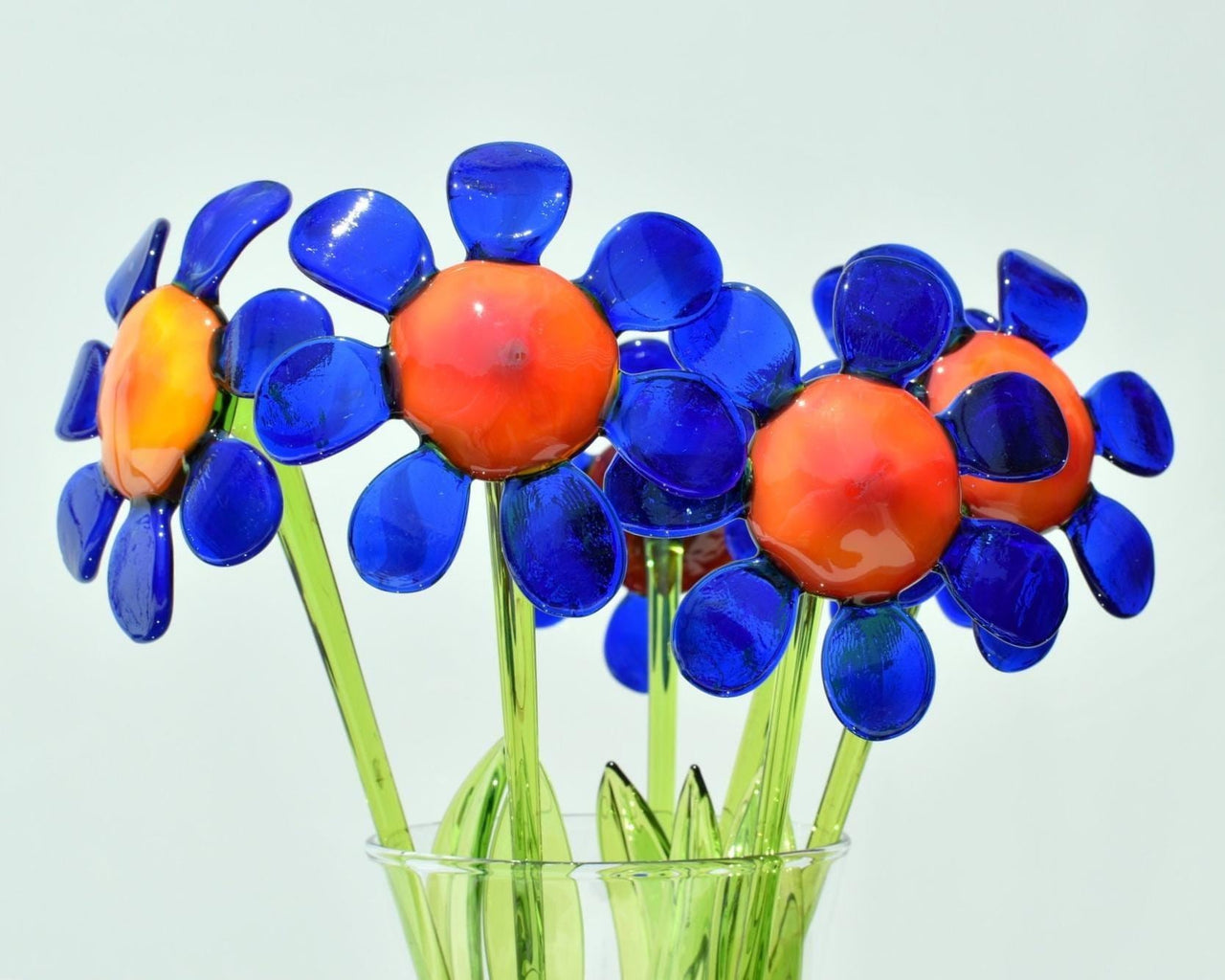 Glass Daisy Bouquet, Blue Daisy Gifts, Daisy Birth Flower, Glass Birth Month Flower, Aster Flower, Glass Flowers Bouquet, Mothers Day Gifts