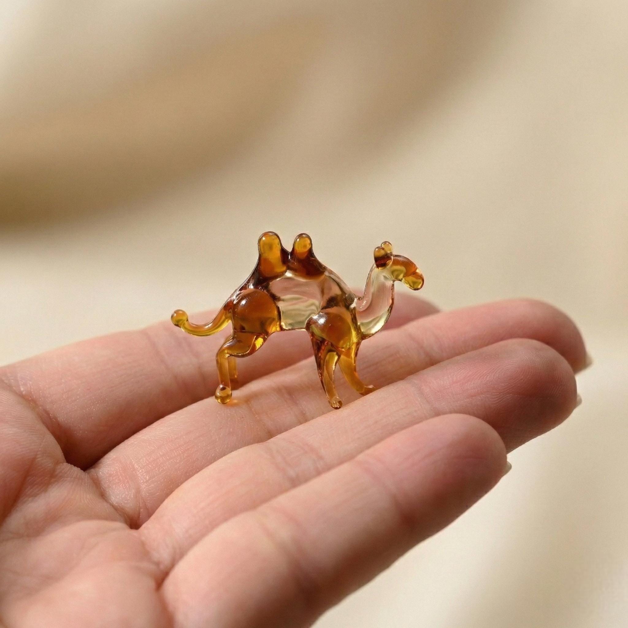 Tiny Glass Animals, Camel, Desert Decor, Mini Glass Animal, Glass Animals, Glass Sculpture, Desert Art, Glass Figures, Desert, Glass Statue