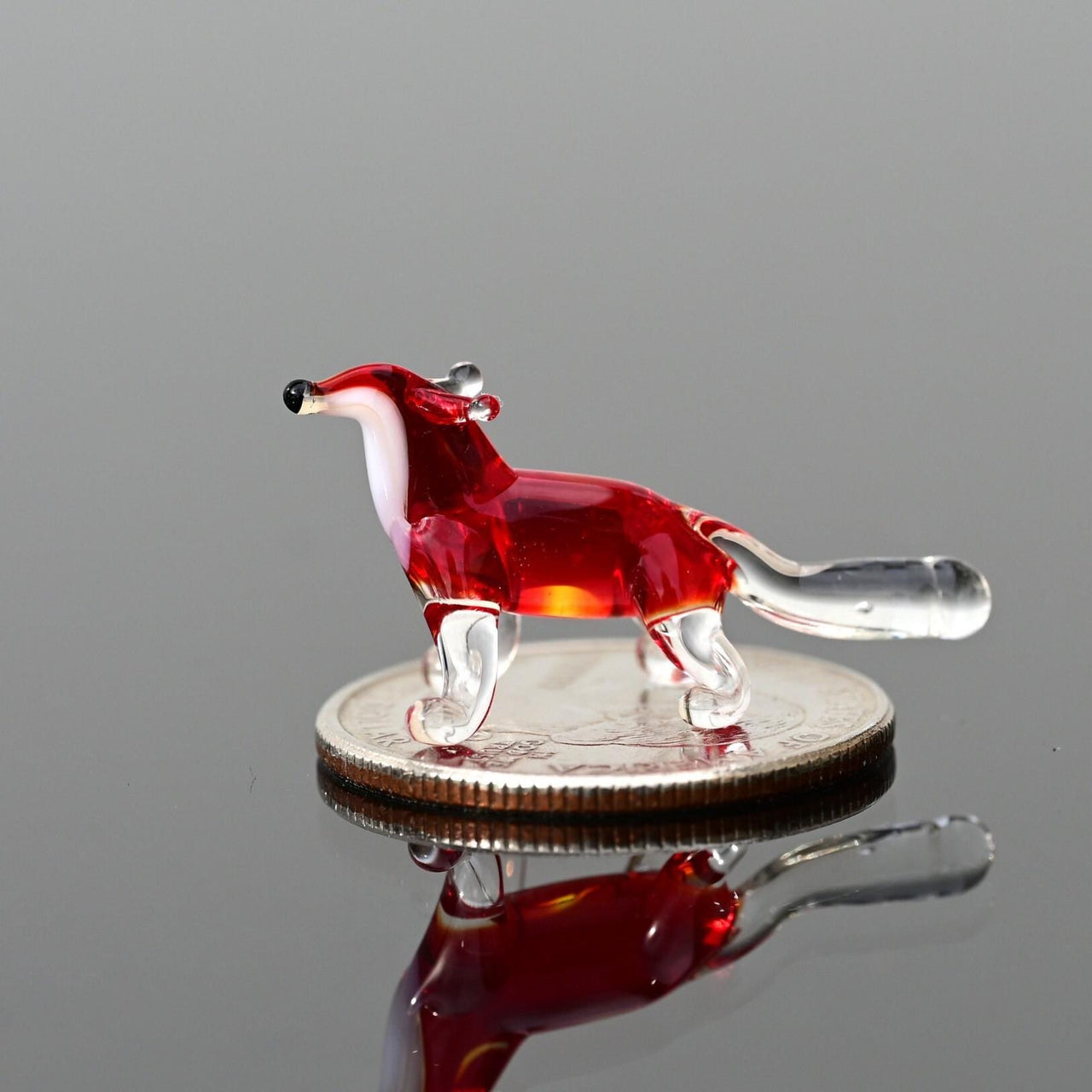 Tiny Glass Animals, Fox Gifts, Mini Glass Animals, Fox Figurine, Fox Decor, Fox Art, Glass Sculpture, Glass Animals, Red Fox, Foxes, Art