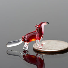 Tiny Glass Animals, Fox Gifts, Mini Glass Animals, Fox Figurine, Fox Decor, Fox Art, Glass Sculpture, Glass Animals, Red Fox, Foxes, Art