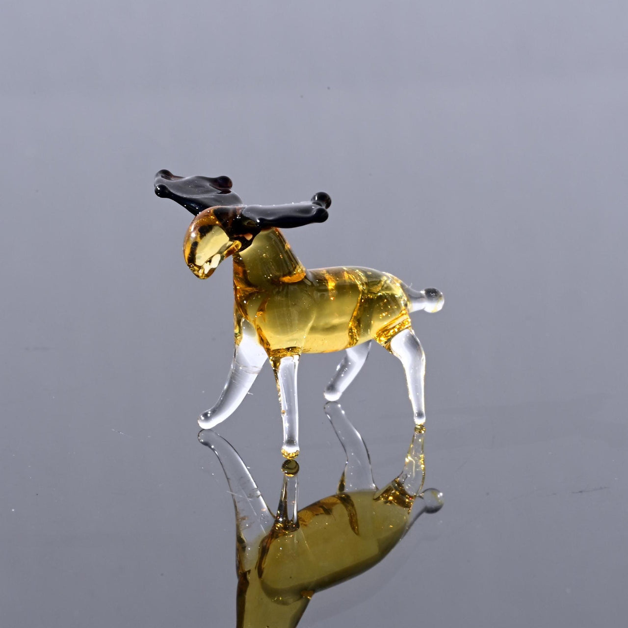 Handmade Moose, Tiny Glass Animals, Moose Decor, Glass Animals, Moose Gifts, Miniature Glass Animals, Moose Figurine, Mini Glass Figurine