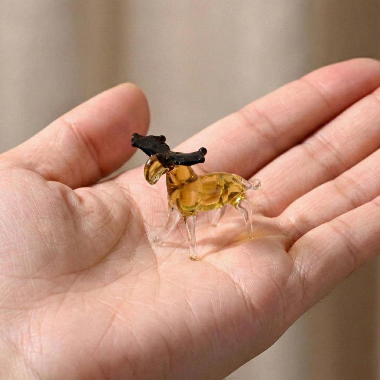 Handmade Moose, Tiny Glass Animals, Moose Decor, Glass Animals, Moose Gifts, Miniature Glass Animals, Moose Figurine, Mini Glass Figurine