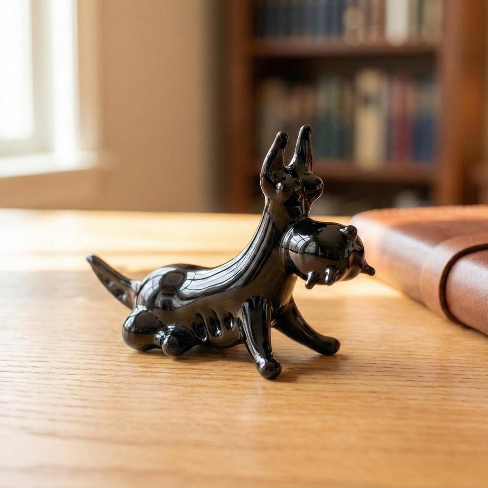 Scottish Terrier, Scottie Dog Figurine, Glass Dog Memorial Gift, Scottish Terrier Gifts, Dog Statue, Scottie Dog Gifts, Blown Glass Animals