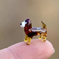 Amber Glass Beagle Gifts, Beagle Art, Tiny Glass Animals, Brown Dog Figurine, Miniature Glass Animals, Glass Dog, Puppy Memorial Gift
