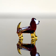 Amber Glass Beagle Gifts, Beagle Art, Tiny Glass Animals, Brown Dog Figurine, Miniature Glass Animals, Glass Dog, Puppy Memorial Gift