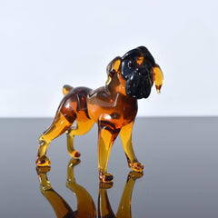 Amber Glass Boxer Dog, Boxer Dog Gifts, Glass Dog Figurine, Boxer Dog Statue, Blown Glass Animals, Fawn Boxer Art, Dog Memorial Gift