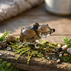 Tiny Glass Animals, Glass Bear, Mini Glass Animals, Woodland Decor, Woodland Animals, Forest Animals, Glass Animals, Glass Bear Figurine