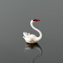 Swan Cake Topper, Swan, Swan Figurine, Glass Swan, Swan Gifts, Tiny Glass Animals, White Swan, Mini Glass Animals, Wedding Cake Topper
