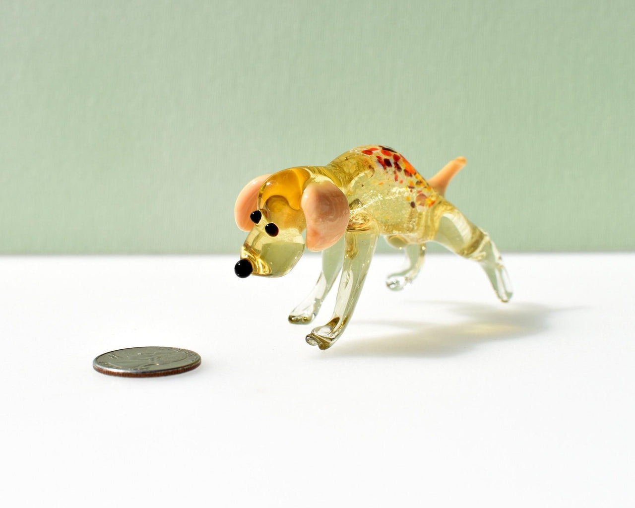 Hunting Dog Figurine, Glass Dog Statue, Pointer Dog figurine, Glass Animals, Dog Memorial Gift