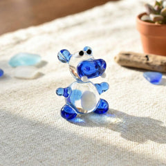 Tiny Glass Animals, Miniature Glass Animals, House Hippo Art, Glass Animal Figurines, Hippo Gifts, Safari Animals, Hippos