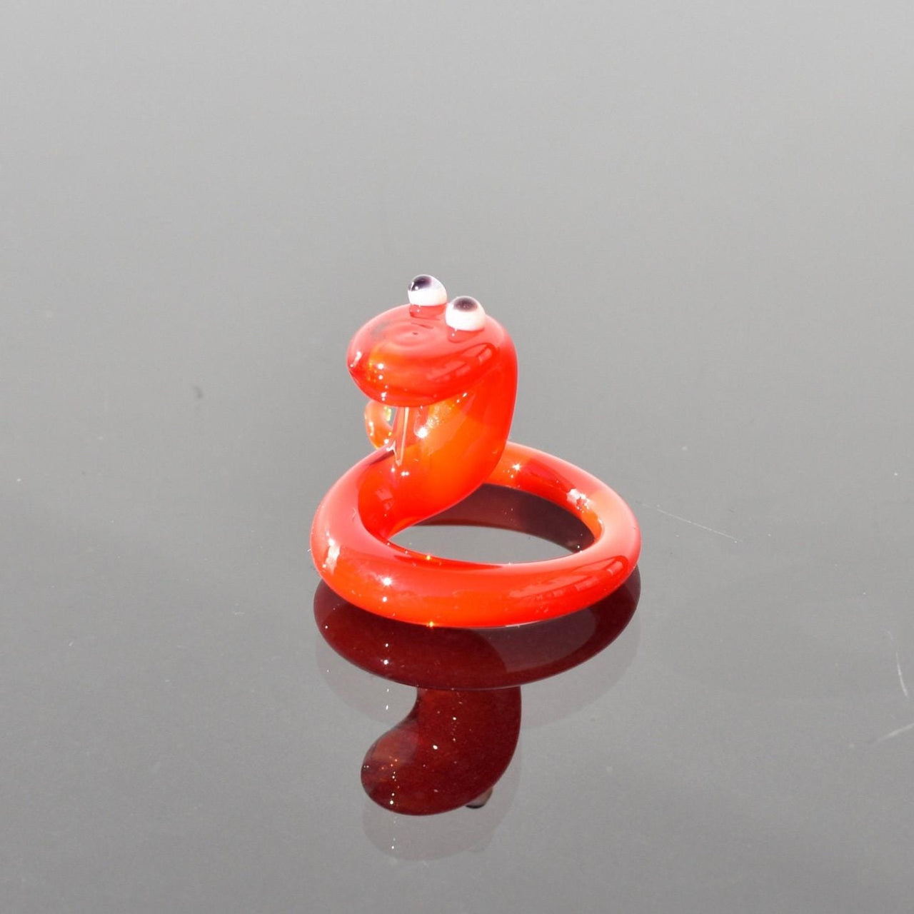 Glass Snake Charm Figurine, Tiny Glass Animals, Red Snake, Year of the Snake, Snake Charm, Miniature Glass Animals, Good Luck Snake Art