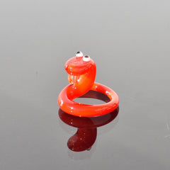 Glass Snake Charm Figurine, Tiny Glass Animals, Red Snake, Year of the Snake, Snake Charm, Miniature Glass Animals, Good Luck Snake Art